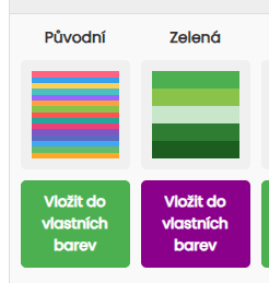 Vložení palety do vlastních barev